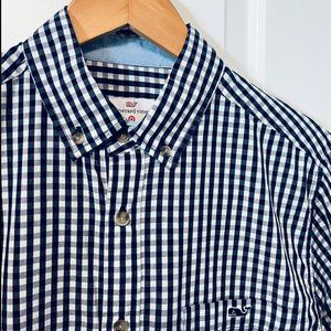 NWOT Vineyard Vines Gingham Button Down Shirt - Blue/White - Small